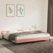 Estructura de cama con cabecero de terciopelo rosa 200x200 cm