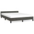 Estructura cama con cabecero terciopelo gris oscuro 140x190