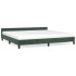 Estructura cama con cabecero terciopelo verde oscuro 200x200