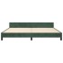 Estructura cama con cabecero terciopelo verde oscuro 200x200