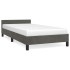 Estructura cama con cabecero terciopelo gris oscuro 100x200