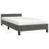 Estructura cama con cabecero terciopelo gris oscuro 100x200