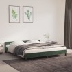 Estructura cama con cabecero terciopelo verde oscuro 160x200 cm