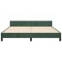 Estructura cama con cabecero terciopelo verde oscuro 160x200