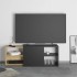 FMD Mueble de TV con 2 compartimentos abiertos negro y