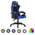 Silla gaming con luces LED RGB cuero sintético azul y