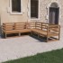 Muebles de jardín 5 piezas marrón miel madera maciza de