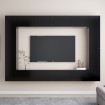 Set de muebles de salón TV 8 piezas madera ingeniería negro