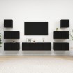 Juego de mueble para TV de 8 piezas aglomerado negro