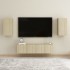 Muebles de pared de TV 4 pzas aglomerado color roble