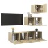 Set muebles de salón TV 4 piezas madera ingeniería roble