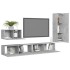 Set muebles de salón TV 4 pzas madera ingeniería gris