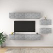 Set muebles de salón TV 8 pzas madera ingeniería gris hormigón