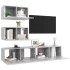 Set muebles de salón TV 7 pzas madera ingeniería gris