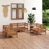 Muebles de jardín 8 piezas marrón miel madera maciza de