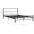 Estructura de cama de metal negro 140x200