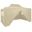 Carpa pleglable Pop-up con 4 paredes 3x4,5 m blanco crema