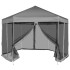 Carpa desplegable hexagonal 6 paredes laterales gris 3,6x3,1