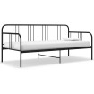 Estructura de sofá cama de metal negro 90x200 cm