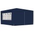 Carpa profesional para fiestas con paredes azul 90 g/m² 4x4