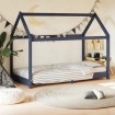 Estructura de cama infantil madera maciza pino gris 70x140 cm