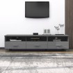 Mueble de TV HAMAR madera maciza pino gris oscuro 158x40x40 cm