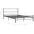 Estructura de cama de metal gris 160x200