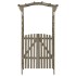 Pérgola con puerta madera maciza de abeto gris 116x40x204