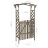 Pérgola con puerta madera maciza de abeto gris 116x40x204