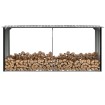 Casetilla para leña acero galvanizado antracita 330x92x153 cm