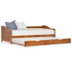 Estructura de sofá cama madera de pino marrón miel 90x200 cm