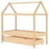 Estructura de cama infantil con cajón madera de pino 70x140