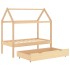 Estructura de cama infantil con cajón madera de pino 70x140