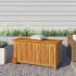 Caja de almacenaje de jardín ruedas acacia maciza 113x50x58