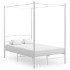 Estructura de cama con dosel metal blanco 140x200