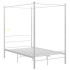 Estructura de cama con dosel metal blanco 140x200