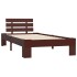 Estructura de cama madera maciza pino marrón oscuro 90x200