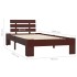 Estructura de cama madera maciza pino marrón oscuro 90x200