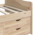 Sofá cama 3 plazas con cajones madera maciza pino 90x200