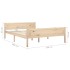 Estructura de cama de madera de pino maciza 140x200