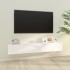 Mueble TV pared 2 uds madera contrachapada blanco 100x30x30