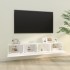 Mueble TV pared 2 uds madera contrachapada blanco 100x30x30