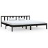 Estructura de cama madera maciza Super King negra 180x200