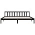 Estructura de cama madera maciza Super King negra 180x200