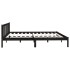 Estructura de cama madera maciza Super King negra 180x200