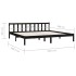 Estructura de cama madera maciza Super King negra 180x200