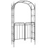 Arco de jardín con puerta acero negro 108x45x235