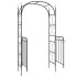 Arco de jardín con puerta acero negro 108x45x235