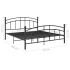 Estructura de cama de metal negra 140x200