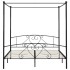 Estructura de cama con dosel metal negro 180x200